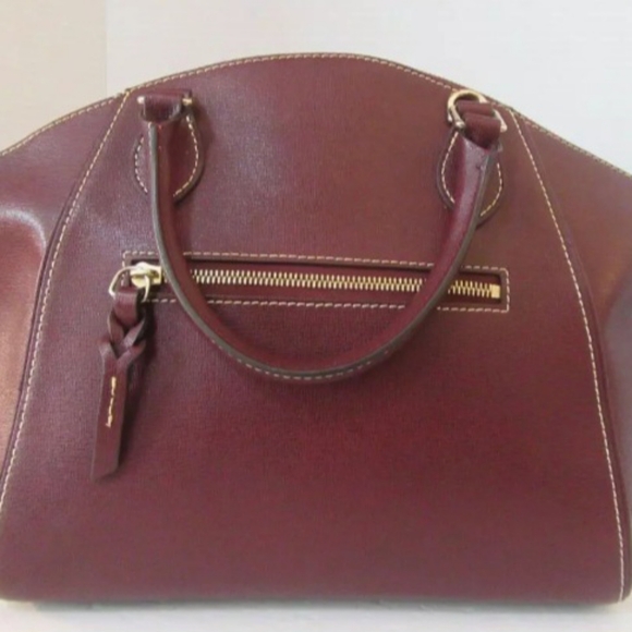 NWOT Dooney and Bourke Berry Leather Dome Satchel with Gold Hardware - Picture 7 of 12